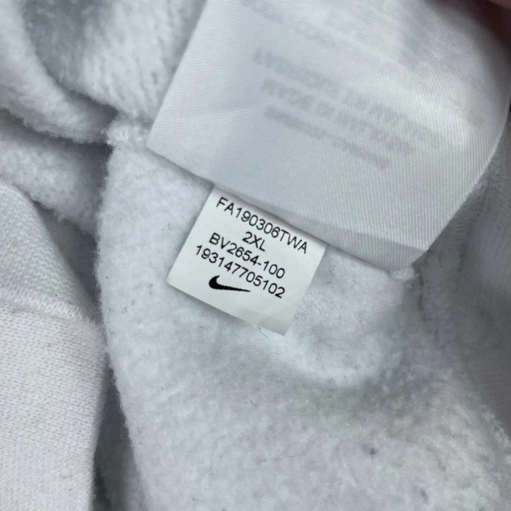Nike Hoodie Mens XXL White Sportswear Club Fleece Pullover BV2654-100